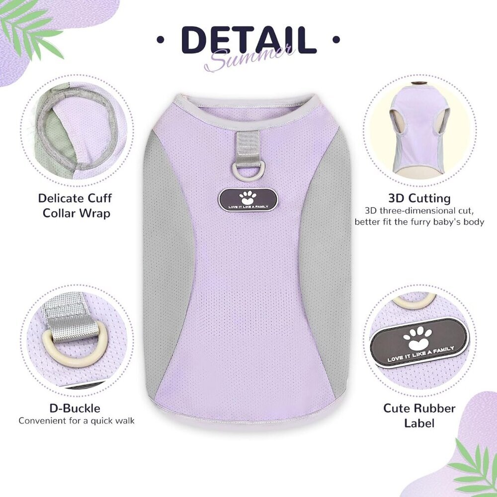 Comfortable Dog Cooling Vest with D-Ring - Stylish & Breathable for Small Breeds - Picture 5 of 7